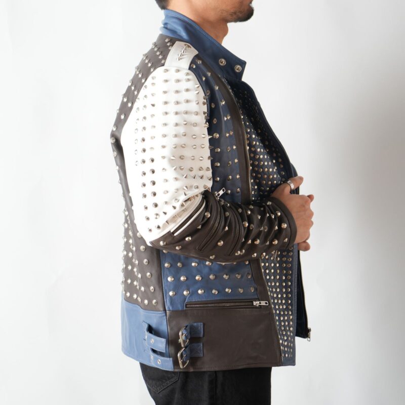 Punk Phantom – Men’s Genuine Sheepskin Leather Jacket - Image 2
