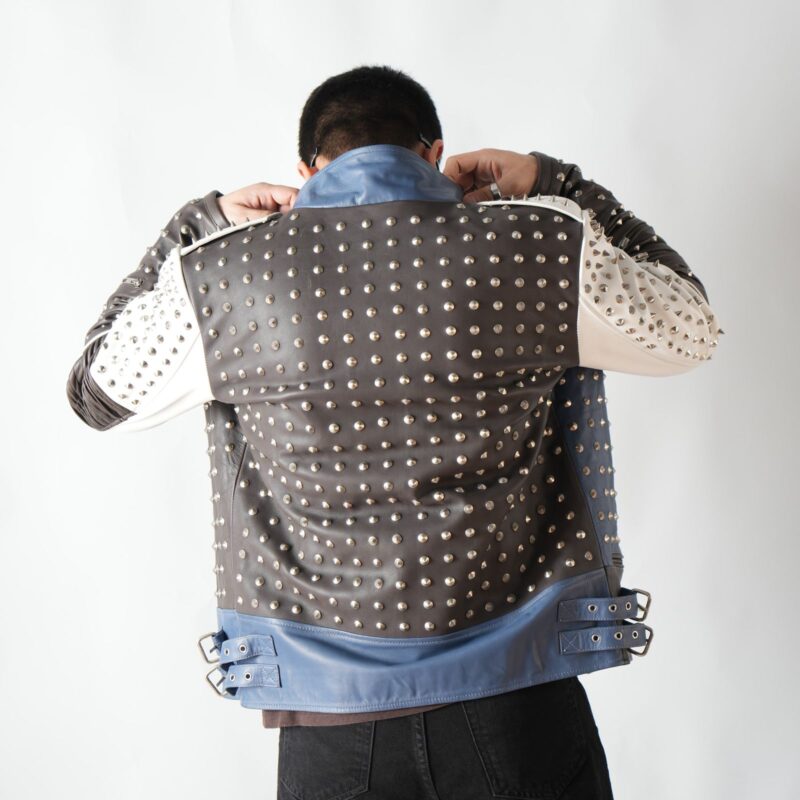 Punk Phantom – Men’s Genuine Sheepskin Leather Jacket - Image 3
