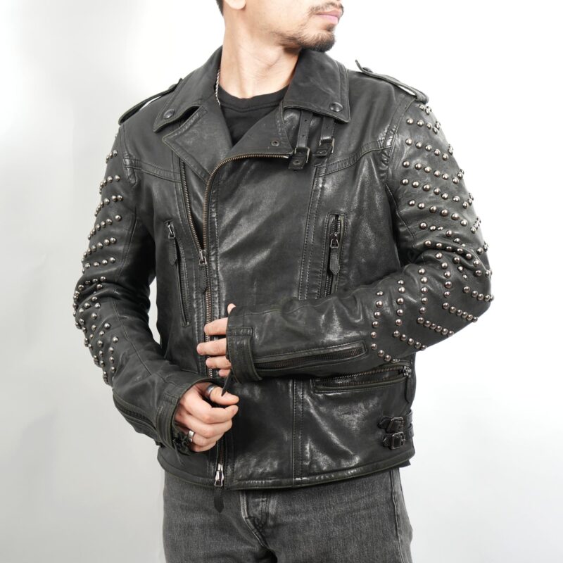 Rocker Biker Fit – Pure Leather Studded Jacket