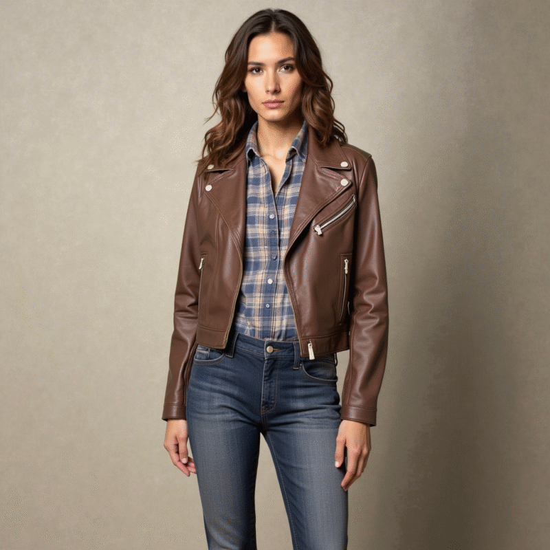 Valkyrie – Women’s Pure Leather Biker Jacket - Image 3